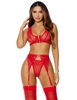 Additional RED view of product HEART TO CATCH BRA SET with color code RD