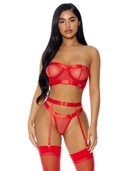 Additional  view of product GOOD AS GOLD STRAPPY LINGERIE SET with color code RD