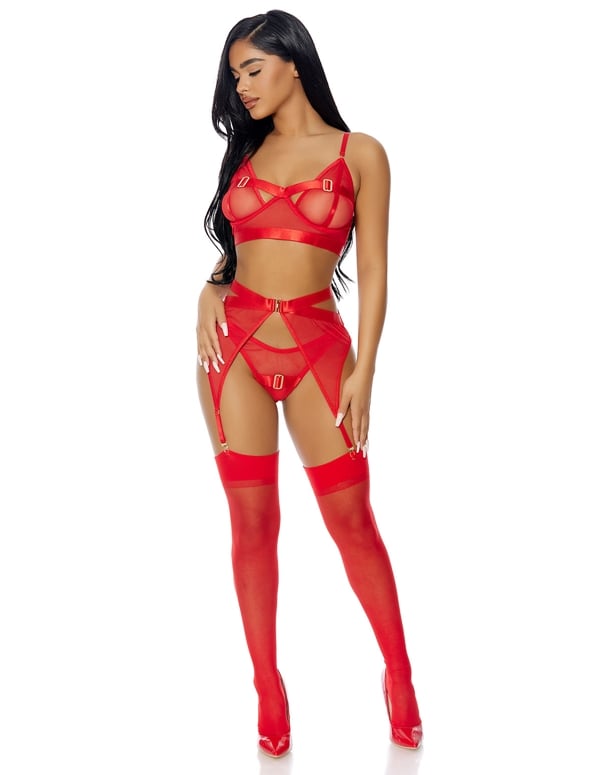 Kiss Of Gold Strappy Set ALT2 view Color: RD