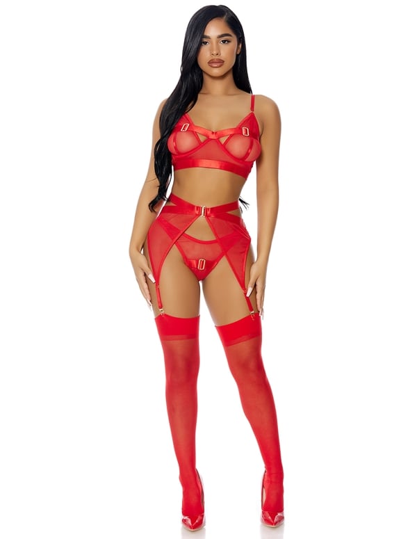 Kiss Of Gold Strappy Set ALT3 view Color: RD