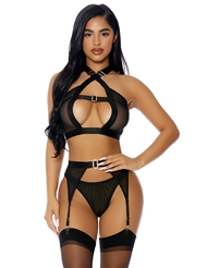Front view of GOLDEN HOUR STRAPPY BUSTIER SET