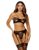 Additional BLACK view of product SNEAK A PEEK BRA & THONG SET with color code BK