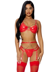 Additional  view of product LET'S LINK LINGERIE SET with color code RD
