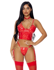 Additional  view of product LINK ME UP BUSTIER SET with color code RD