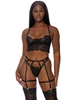 Additional BLACK view of product BLOOMING BEAUTY BUSTIER SET with color code BK