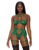 Additional EMERALD view of product IN FULL BLOOM LINGERIE SET with color code EMR