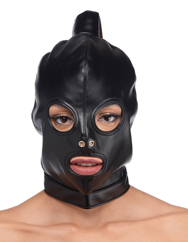 PONYTAIL BONDAGE HOOD ALT view Color: BK