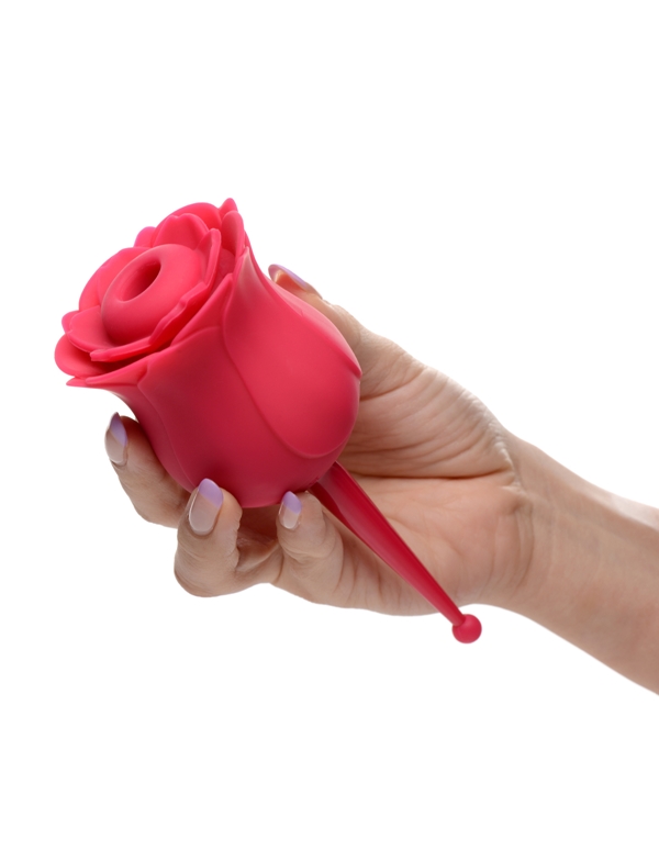 The Rose Buzz 7X Silicone Clit Stimulator And Vibrator ALT1 view Color: RD