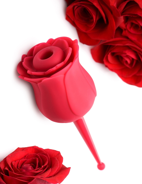 The Rose Buzz 7X Silicone Clit Stimulator And Vibrator ALT6 view Color: RD