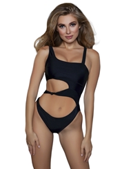 Front view of CLARA BLACK SWIMSUIT