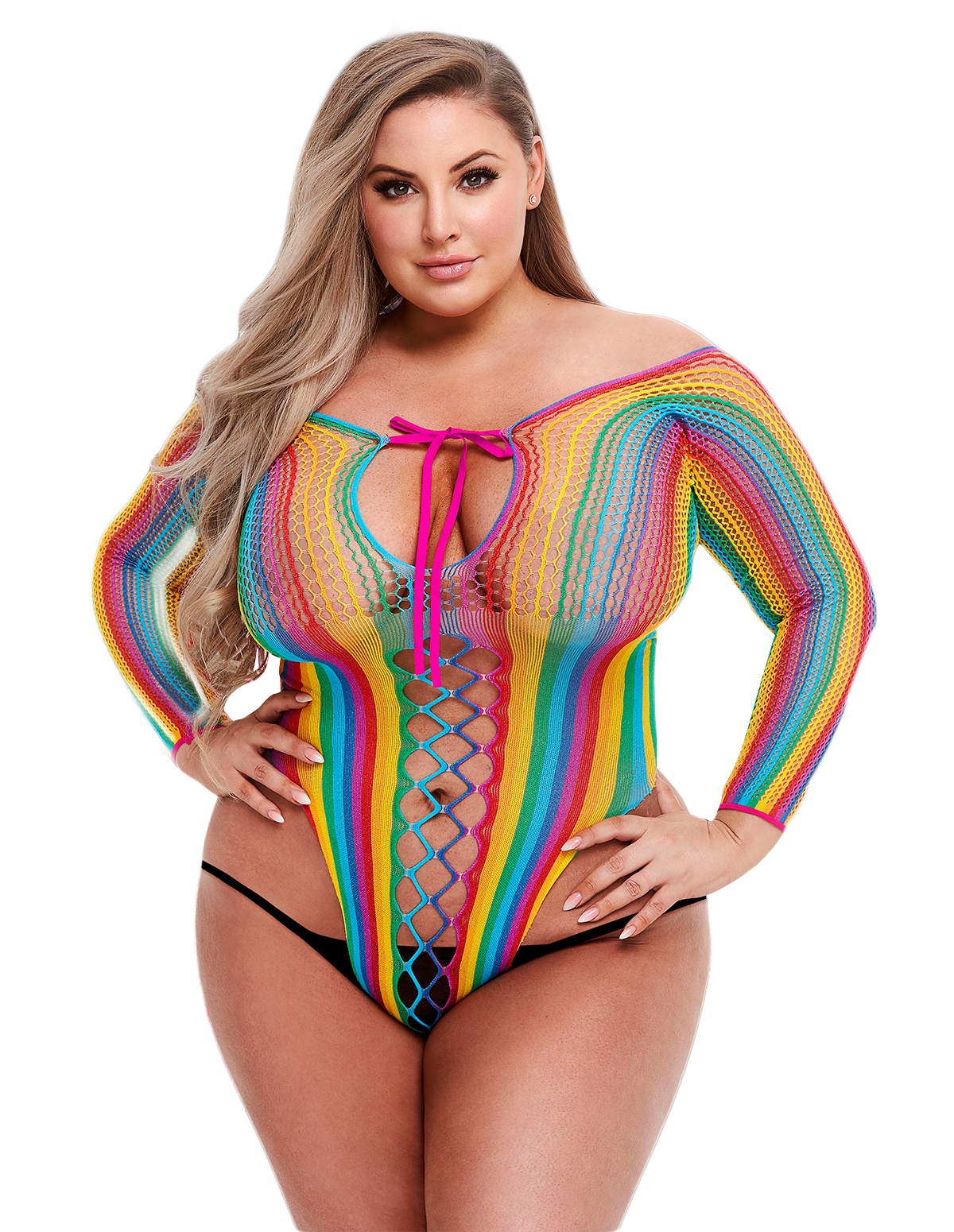 alternate image for Lace Up Rainbow Teddy