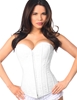 Additional WHITE view of product LAVISH LACE OVERBUST CORSET WITH ZIPPER with color code WH