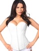 Additional WHITE view of product LAVISH LACE OVERBUST CORSET WITH ZIPPER with color code WH
