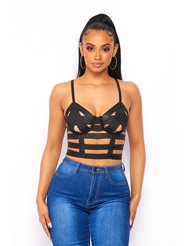 Front view of AROUND THE WAY GIRL STRAPPY BRALETTE