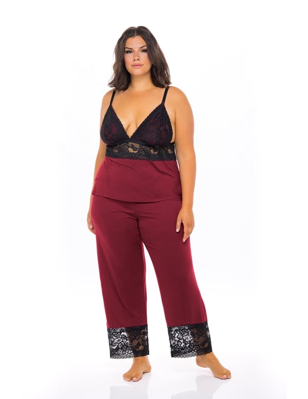 Louella Jersey And Lace Cami And Pant Set ALT view Color: RBB