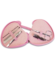 Alternate back view of PINK HEART MANICURE SET