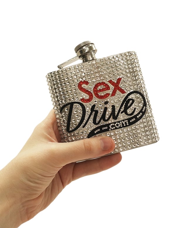 Sex Drive Flask With Glass Stone ALT1 view Color: NC