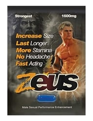 Front view of ZEUS MALE SUPPLEMENT 1 PILL PACK