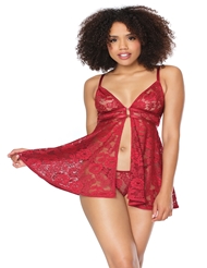 Front view of RUBY LACE BABYDOLL