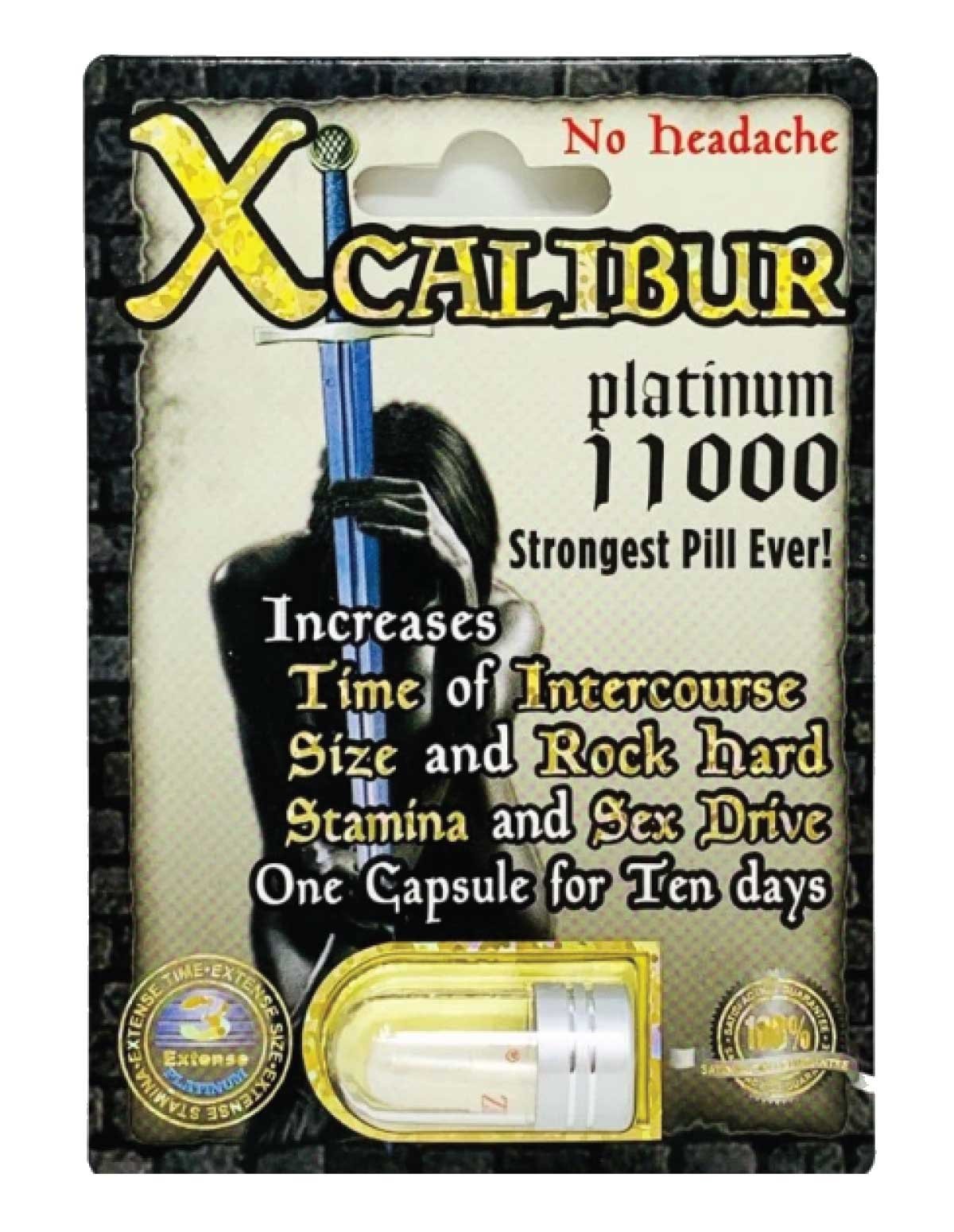 alternate image for X Calibur Platinum Male Enhancement 1 Pill Pack