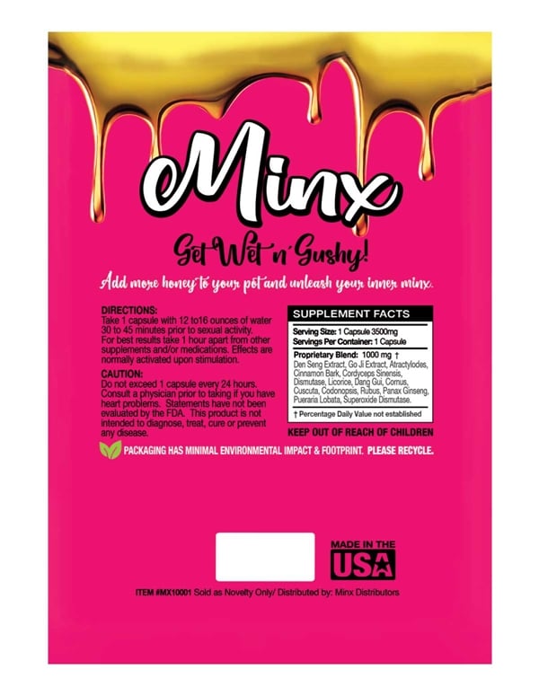 Minx Female Enhancement 1 Pill Pack ALT1 view Color: NC