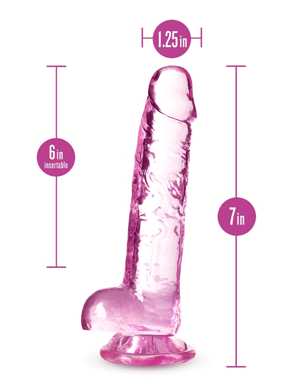 Naturally Yours 7In Crystalline Dildo ALT3 view Color: RS