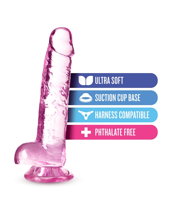 Naturally Yours 7In Crystalline Dildo ALT4 view Color: RS