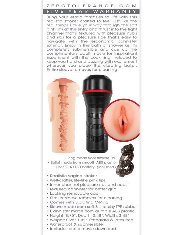 ZERO TOLERANCE POP ON THE GO STROKER ALT7 view Color: VA