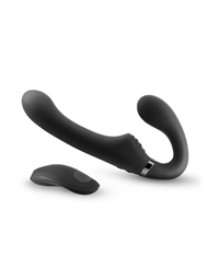 Alternate front view of SHI SHI MIDNIGHT RIDER RECHARGEABLE STRAPLESS STRAP-ON W/ REMOTE