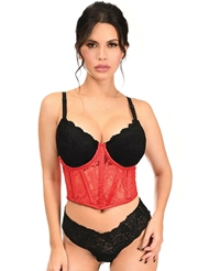 Front view of LAVISH SHEER LACE UNDERWIRE WAIST CINCHER