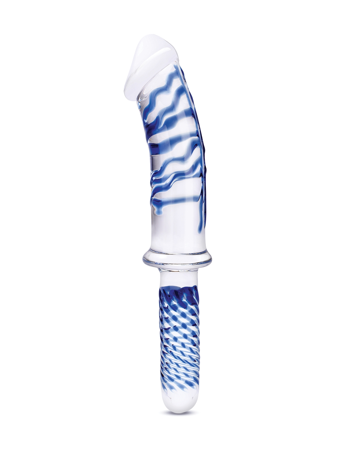 alternate image for Glas 11 In Realistic Double Ended Glass Dildo W/ Handle