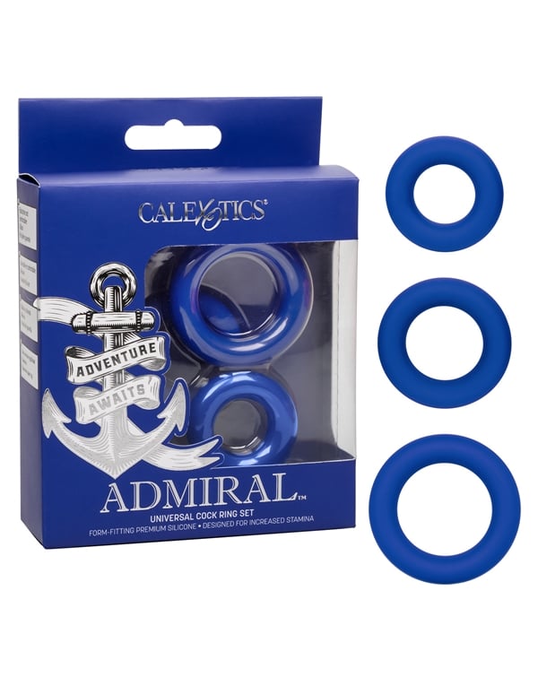 Admiral Universal Cock Ring Set ALT2 view Color: BL