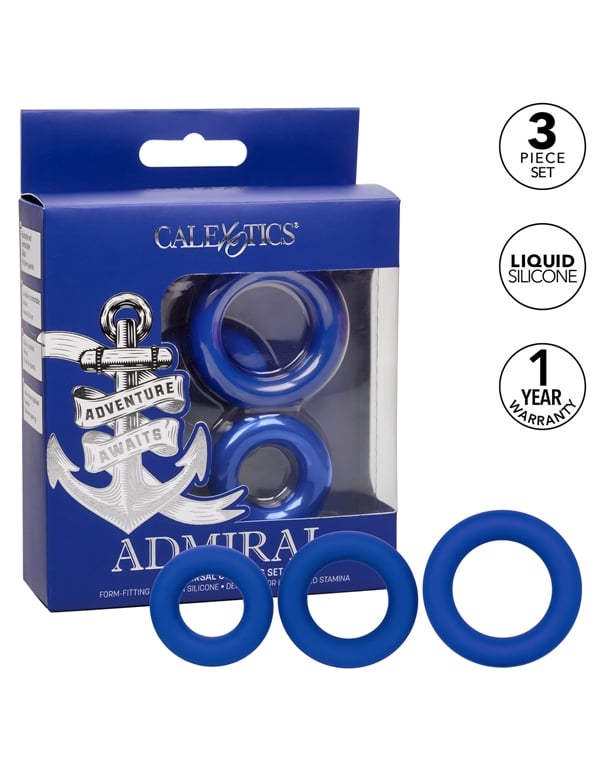 Admiral Universal Cock Ring Set ALT8 view Color: BL