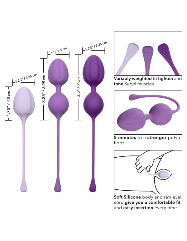 Kegel Training 3Pc Set ALT5 view Color: PR