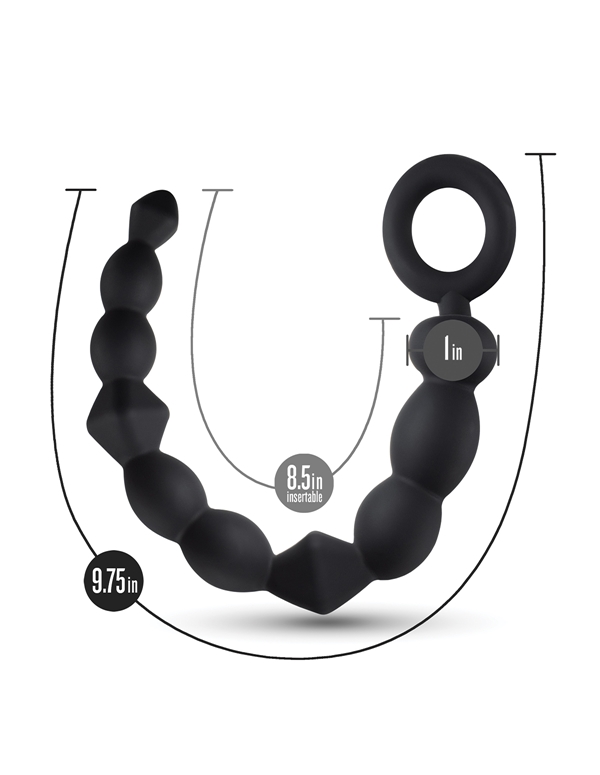 ANAL ADVENTURES PLATINUM SILICONE BEGINNER ANAL BEADS ALT2 view Color: BK