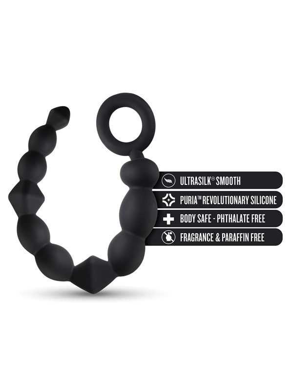 ANAL ADVENTURES PLATINUM SILICONE BEGINNER ANAL BEADS ALT3 view Color: BK