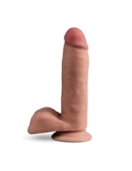 Alternate front view of DR SKIN 7 INCH POSEABLE DILDO WITH BALLS
