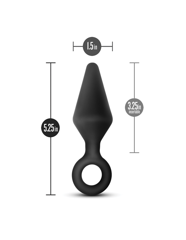 Anal Adventures Platinum Silicone Loop Plug Large ALT2 view Color: BK