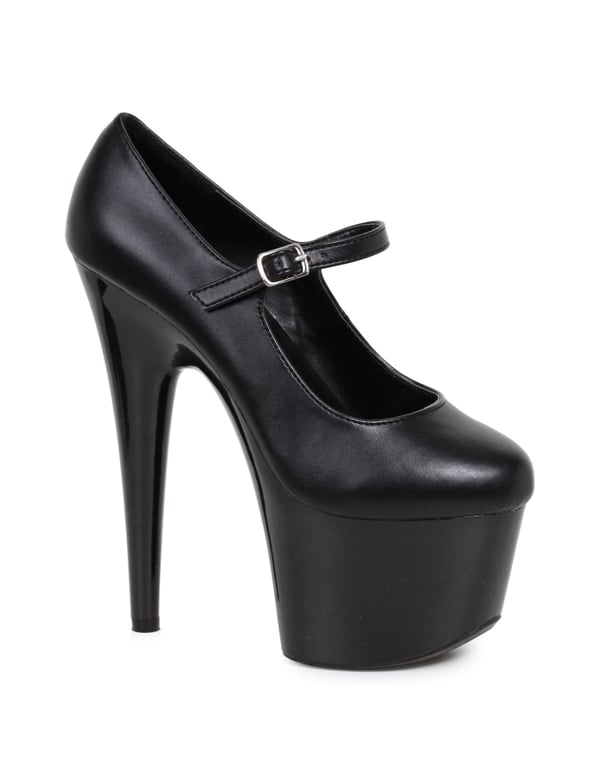 Dom 7 Inch Pointed Stiletto Maryjane default view Color: BK