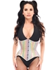 Additional RAINBOW view of product TOP DRAWER STEEL BONED PASTEL RAINBOW UNDERBUST CORSET with color code RW