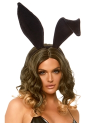 Front view of BENDABLE VELVET BUNNY EARS