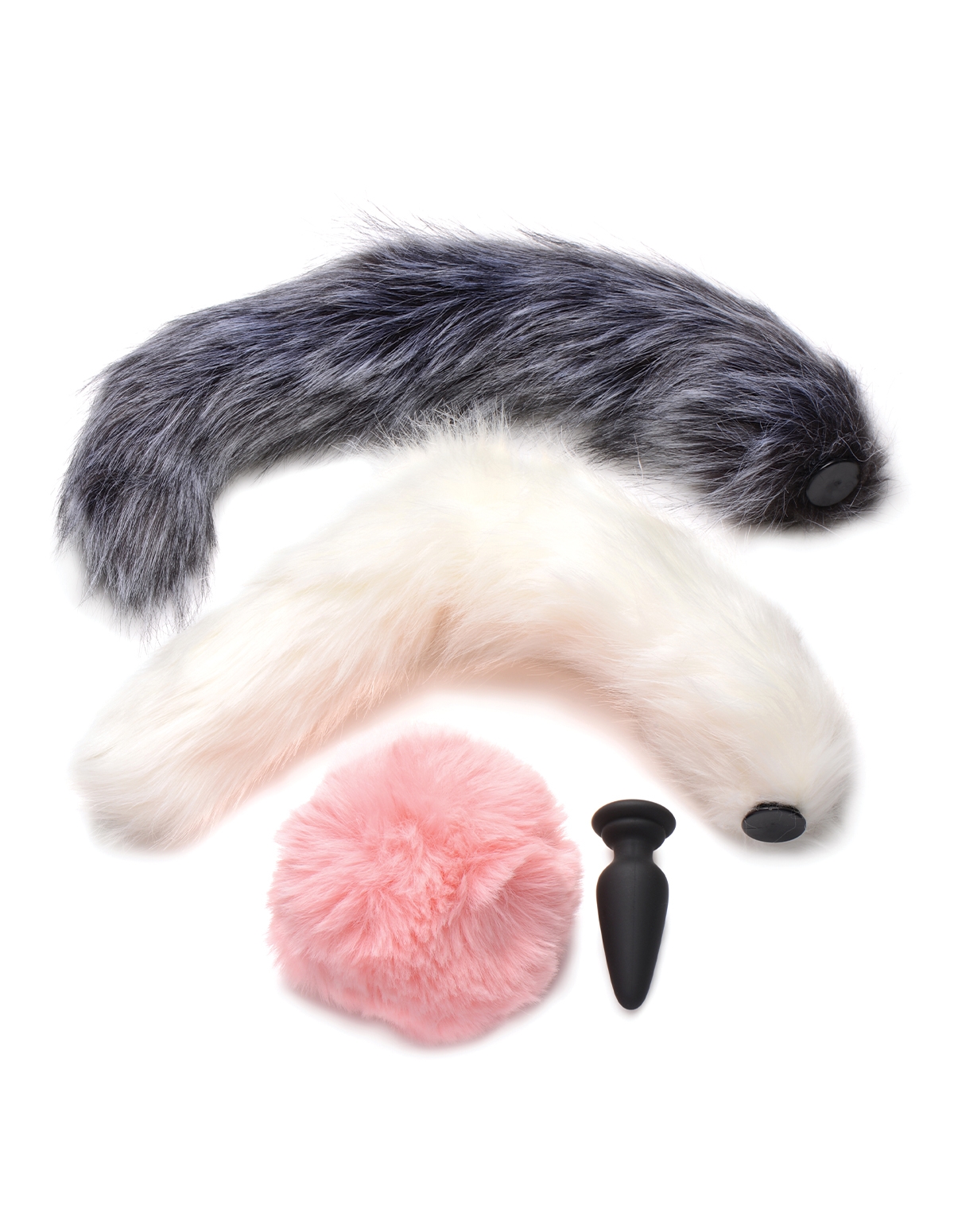 alternate image for SILICONE ANAL PLUG WITH 3 INTERCHANGEABLE TAILS