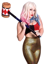 Front view of THE SEXY HARLEQUIN CROP AND GOLD HIGHWAIST LEGGINGS