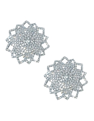 Front view of ICE CRYSTAL REUSABLE JEWEL NIPPLE PASTIES