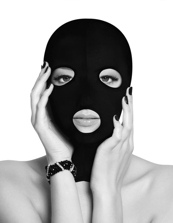 Black & White Subversion Mask - Open Mouth And Eyes default view Color: BK