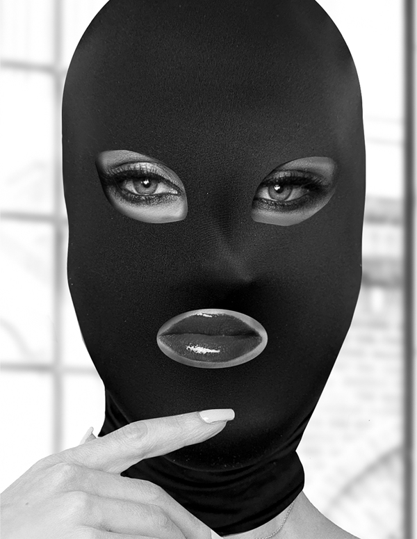 Black & White Subversion Mask - Open Mouth And Eyes ALT view Color: BK