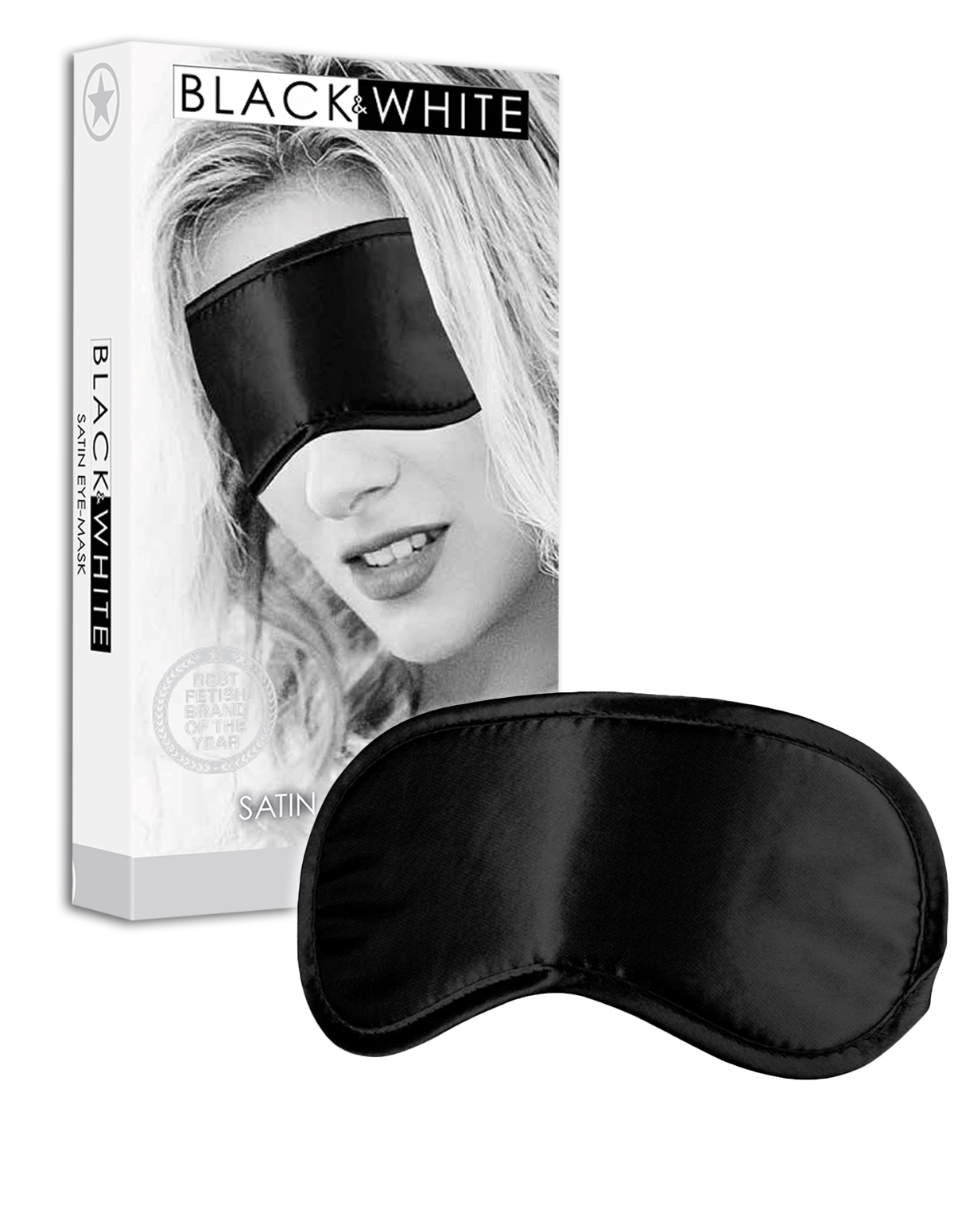alternate image for Black & White Satin Eye Mask