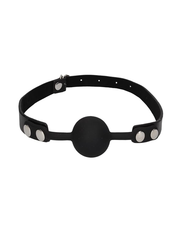 Black & White Silicone Ball Gag default view Color: BK