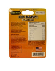 Alternate back view of OH BABY! MALE ENHANCEMENT PILL PACK