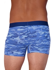 Alternate back view of WOOD BOXER BRIEF W/ FLY - BLUE CAMO